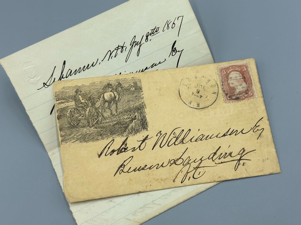 1867 GRANITE AGRICULTURAL WORK Advertise FARM Illustrate Postal Cover LEBANON NH