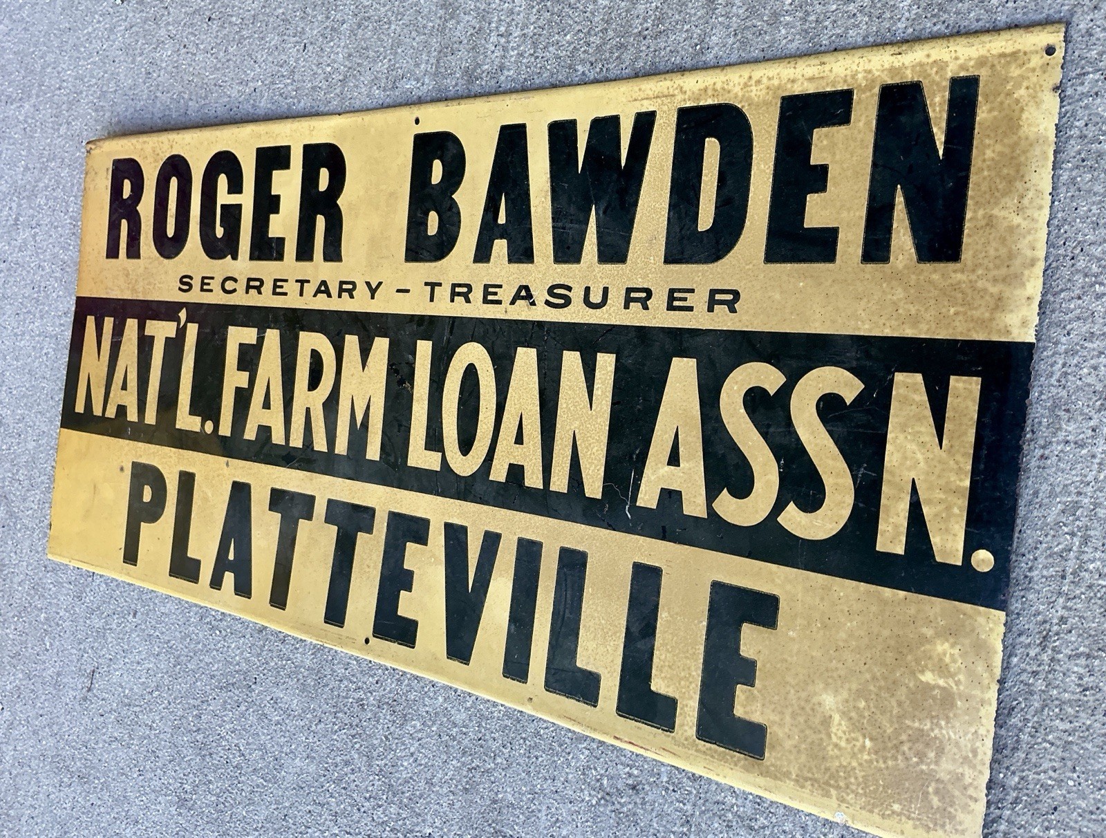RARE Vintage 23” Metal National Farm Loan Association Sign ***tk