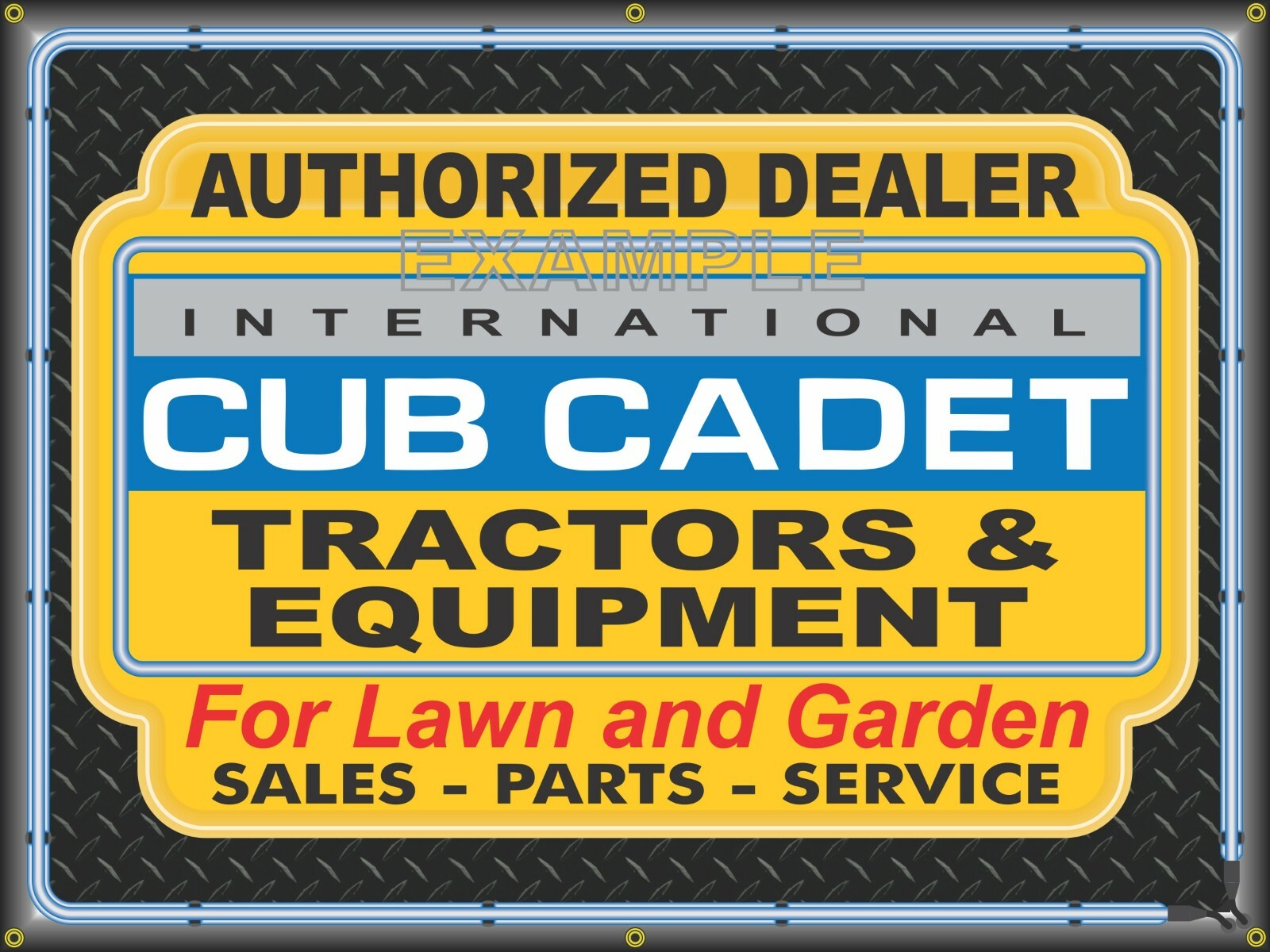 INTERNATIONAL CUB CADET LAWN GARDEN TRACTORS OLD SIGN REMAKE BANNER SHOP ART