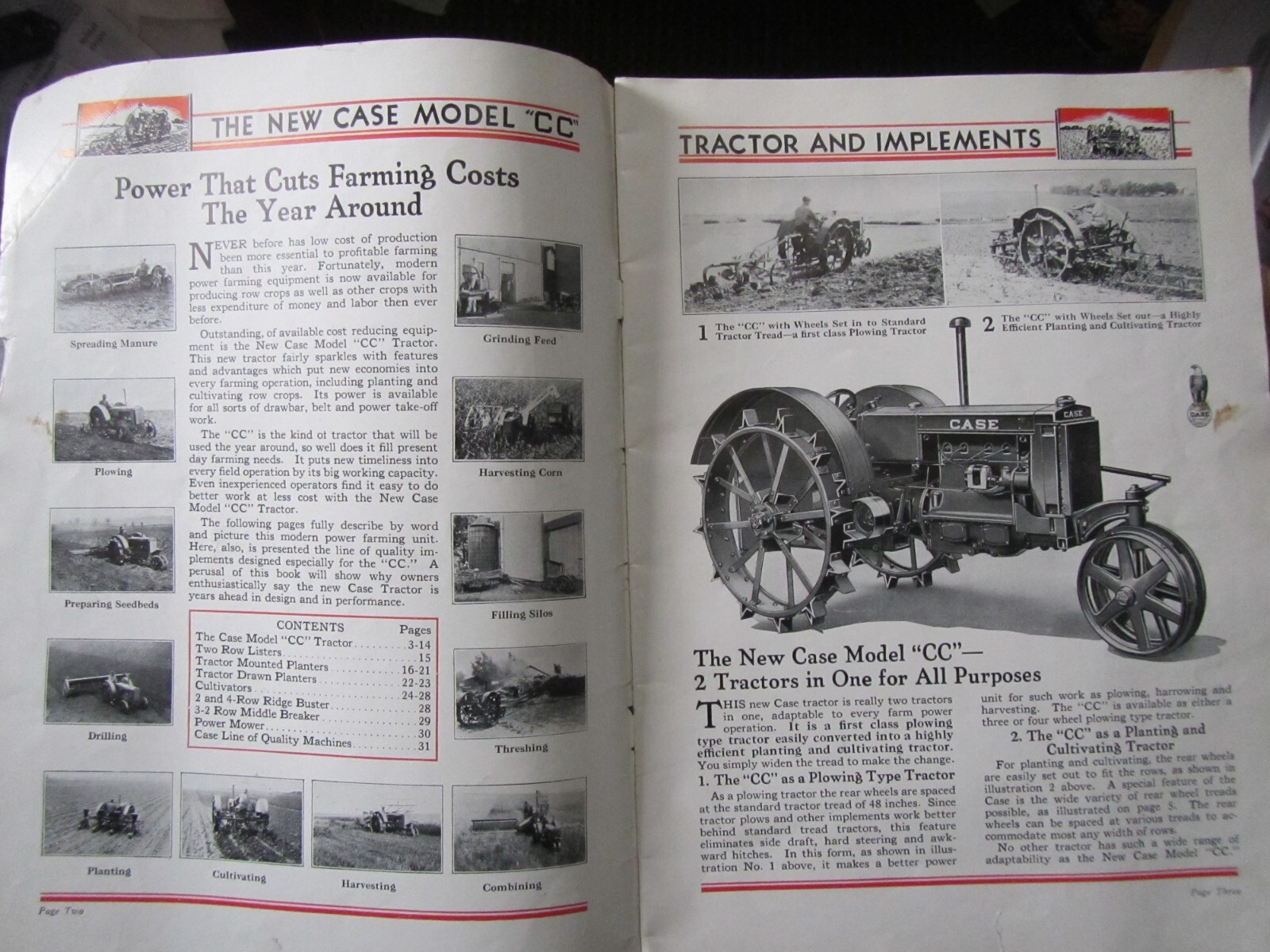 ORIGINAL VINTAGE CASE TRACTOR MODEL C C BROCHURE NICE