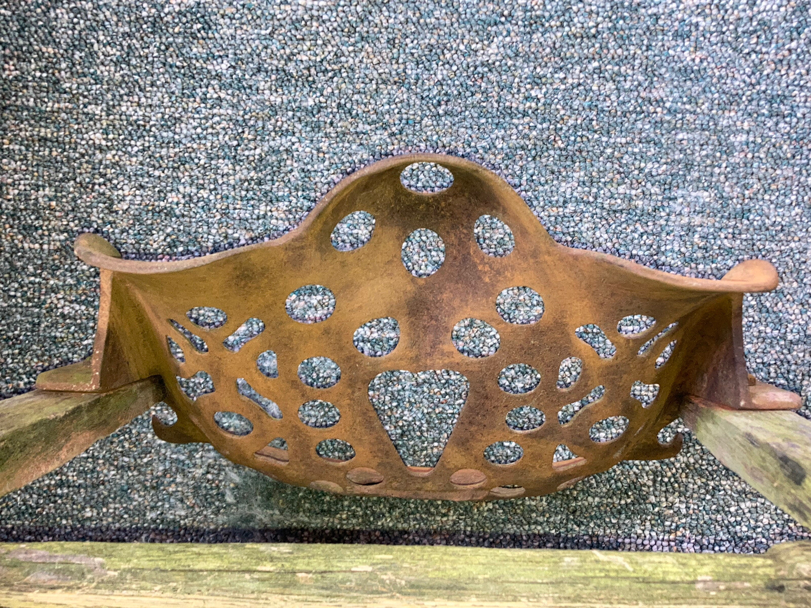 Antique Rare Cast Iron Seat – Unusual Mounting