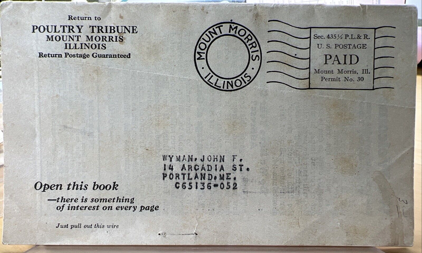 1930s Poultry Tribune Mount Morris Illinois Book Buyers Service Booklet