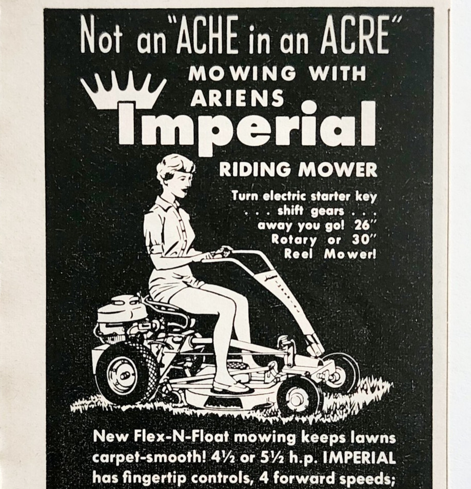 1960 Ariens Imperial Riding Lawn Mower Advertisement Vintage Agriculture DWF26