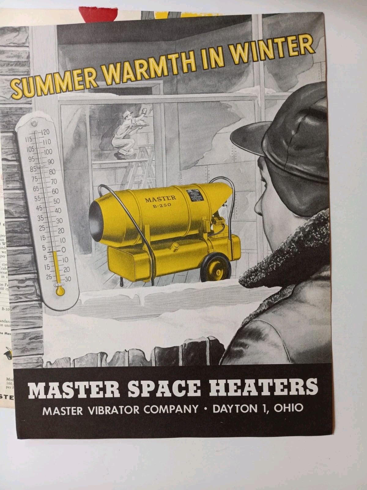 2 VTG 1960s Master Portable Heater ADVERTISING BROCHURE Mailers