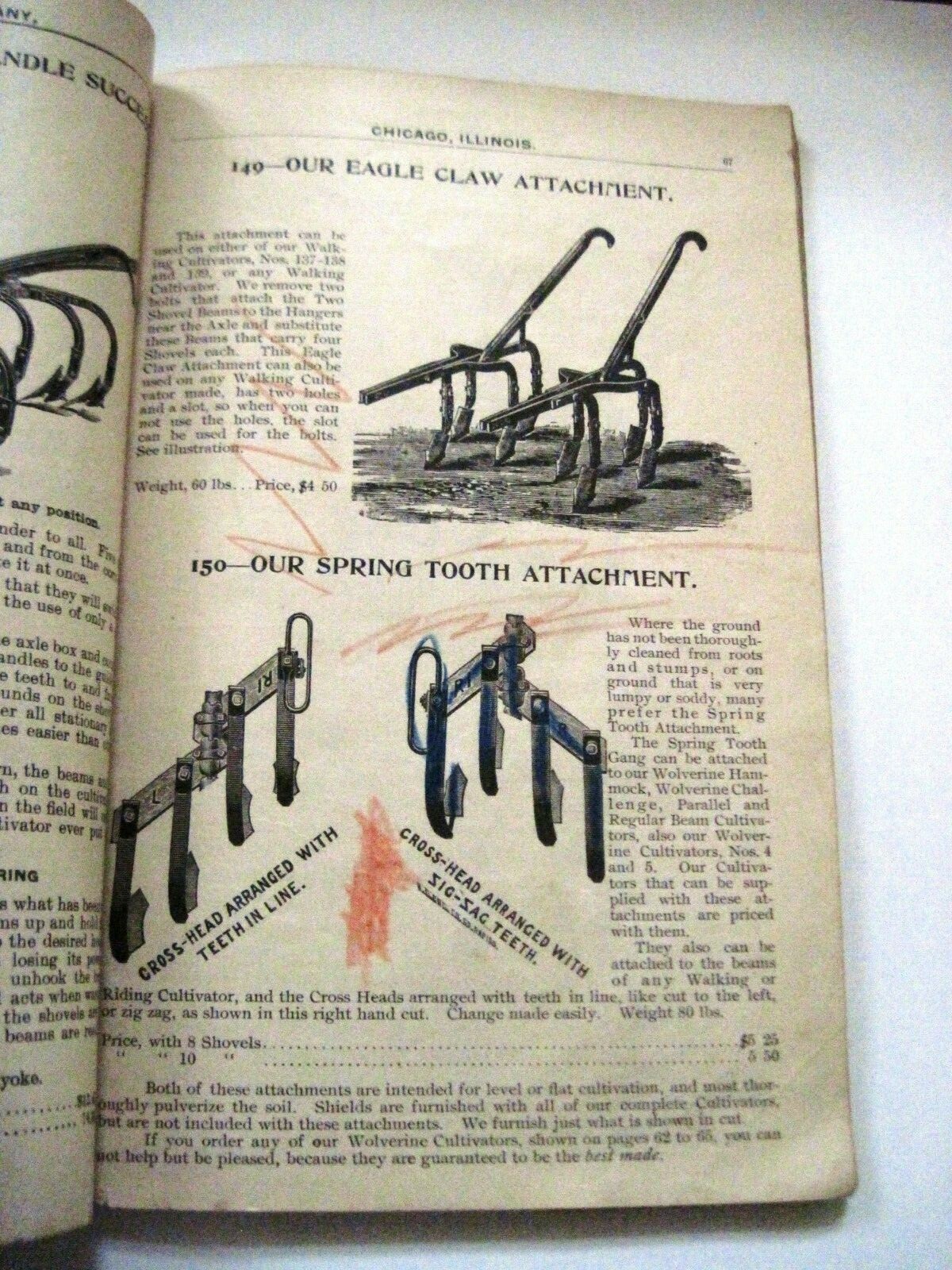 1896 Catalog for « Marvin Smith Co. » Agricultural Equipment Pulled by Horses*