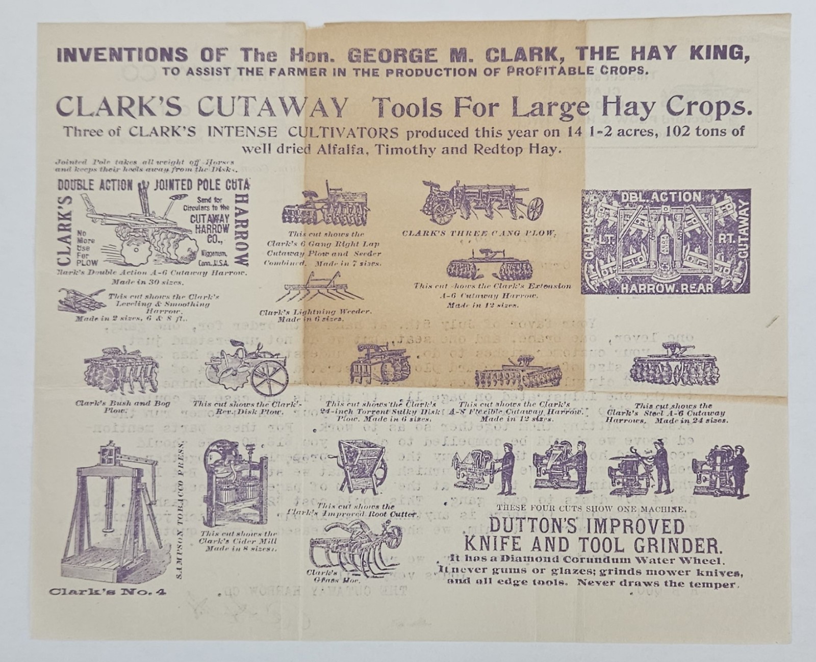Cutaway Harrow Plow Brochure & Ephemera Lot Antique