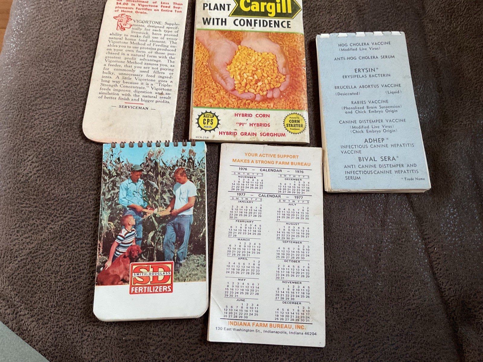Vintage Pocket Notebooks Mixed Companies, Cargill,Vigortone, Indiana Farm Bureau