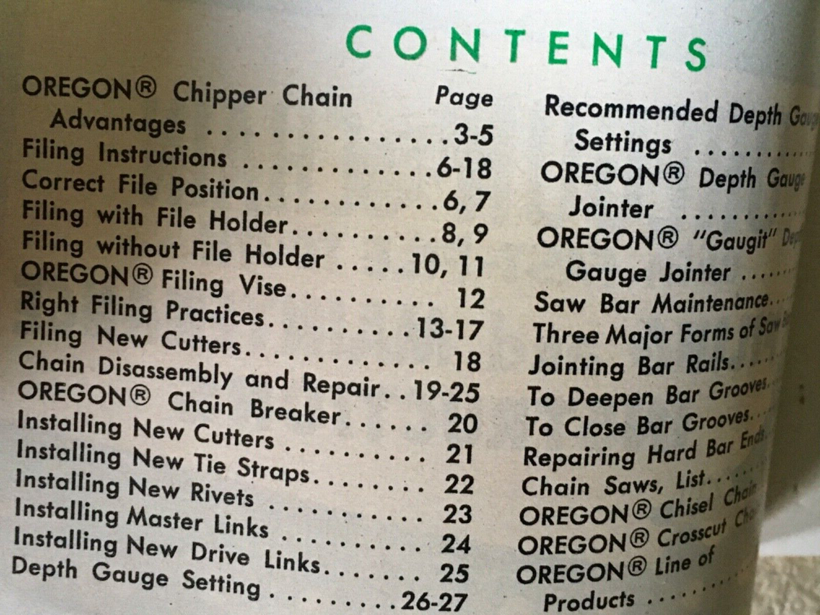 1954 Oregon Chipper Chainsaw Co Instruction Booklet Advertising Portland