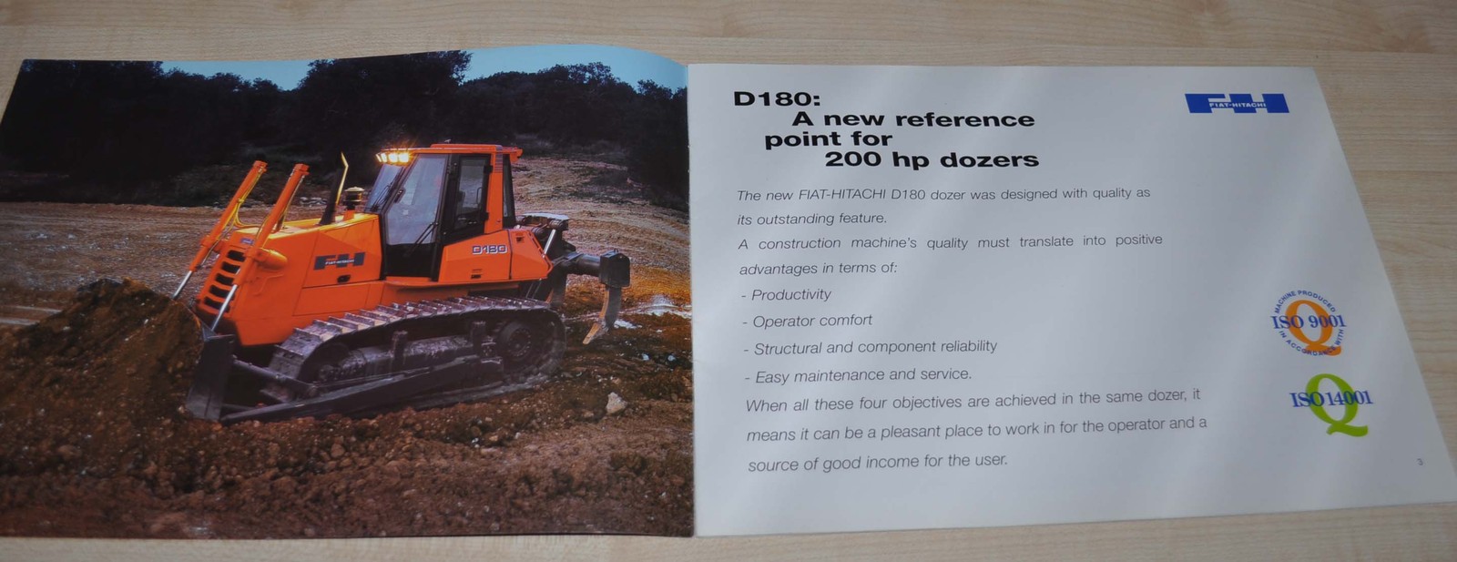 FIAT-Hitachi D180 Tractor Bulldozer Machinery Brochure Prospekt