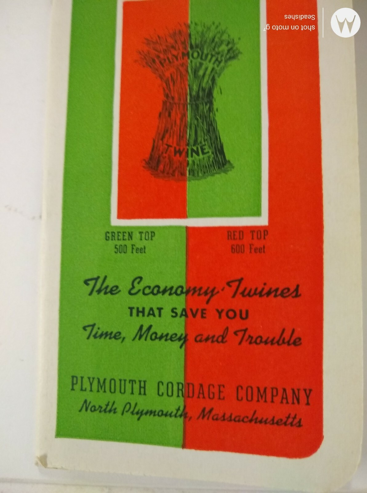 1941 Plymouth Binder Twine Pocket Notebook Plymouth Cordage Co No. Plymouth Mass