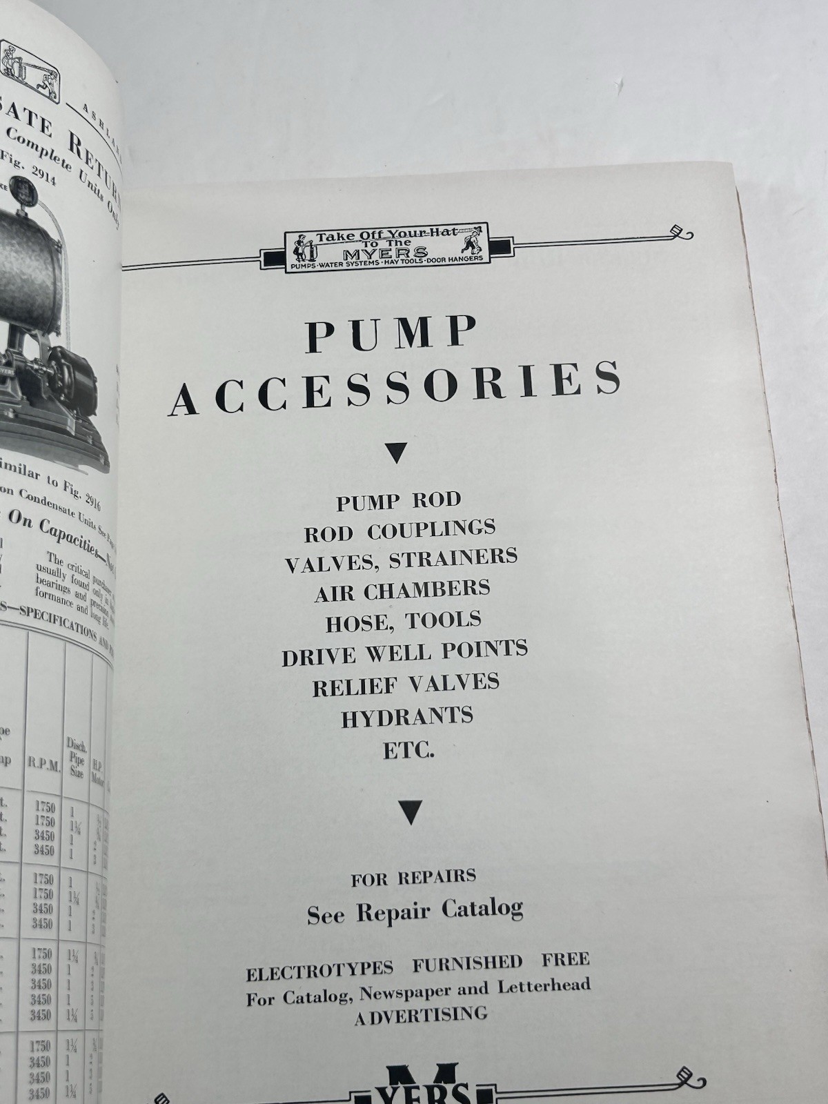 FE Myers Bro Catalog Pumps Water Systems 1938 Ashland Ohio