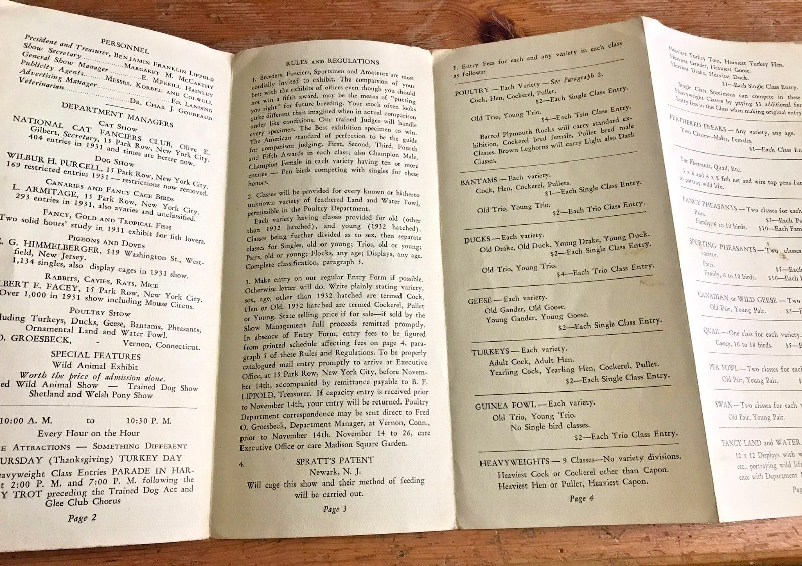 1932 Madison Square Garden Poultry Show National Pet Program VTG New York NYC