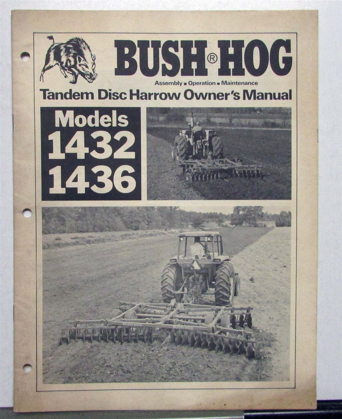 1975 Bush Hog Tandem Disc Harrow Specifications Construction Sales Brochure
