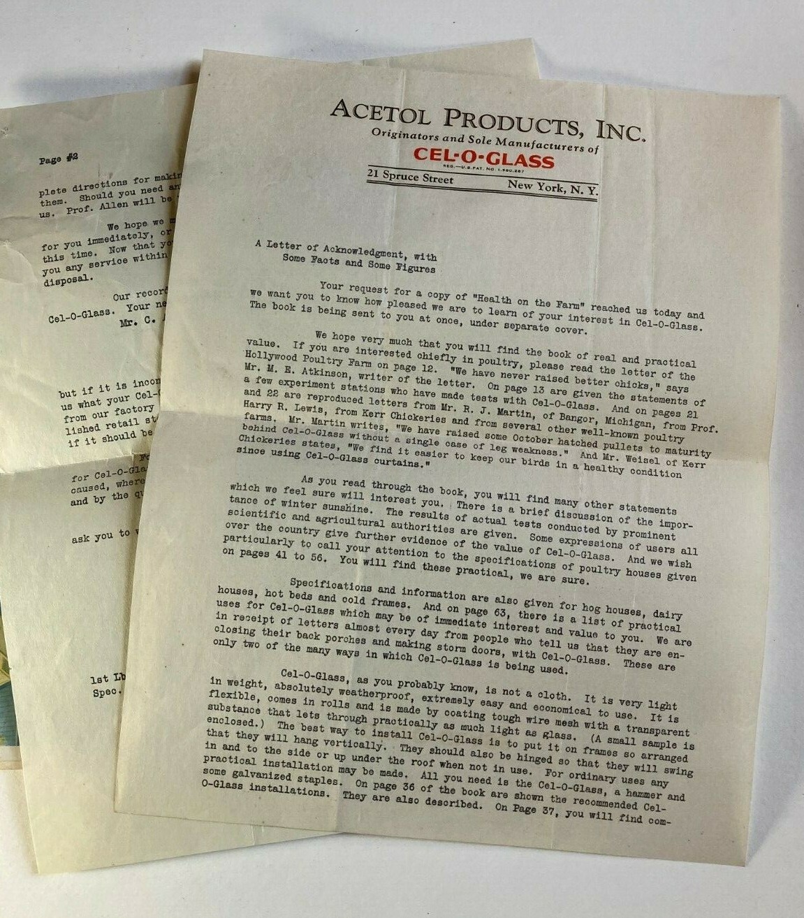 1928 Health On The Farm Through Cel-O-Glass Eggs Poultry Farming Ad Booklet