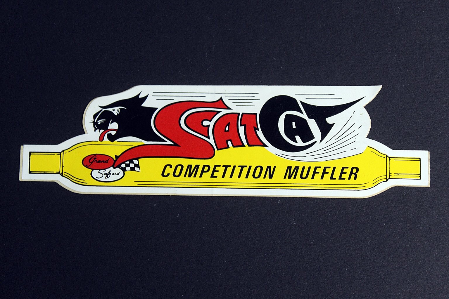 Scat Cat Competition Muffler Vintage Paper Advertising Decal 6 1/4&Prime;