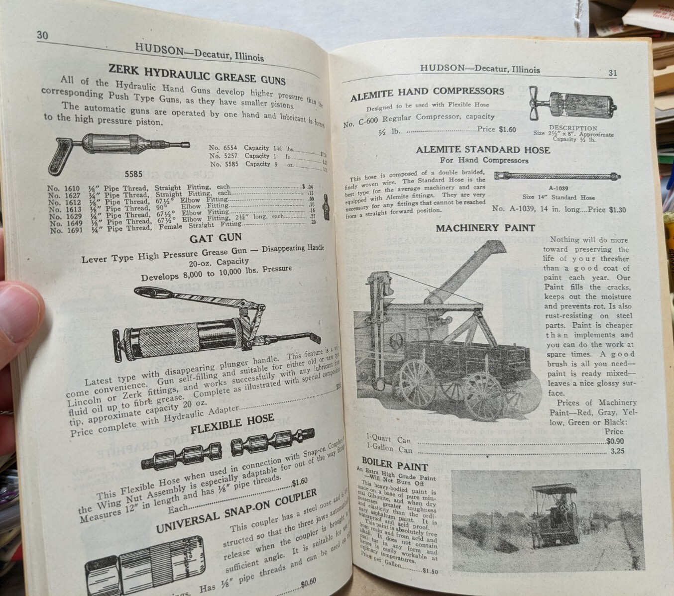 1946 Hudson Machinery & Supply Co Catalog Decatur Illinois IL Thresher Supplies