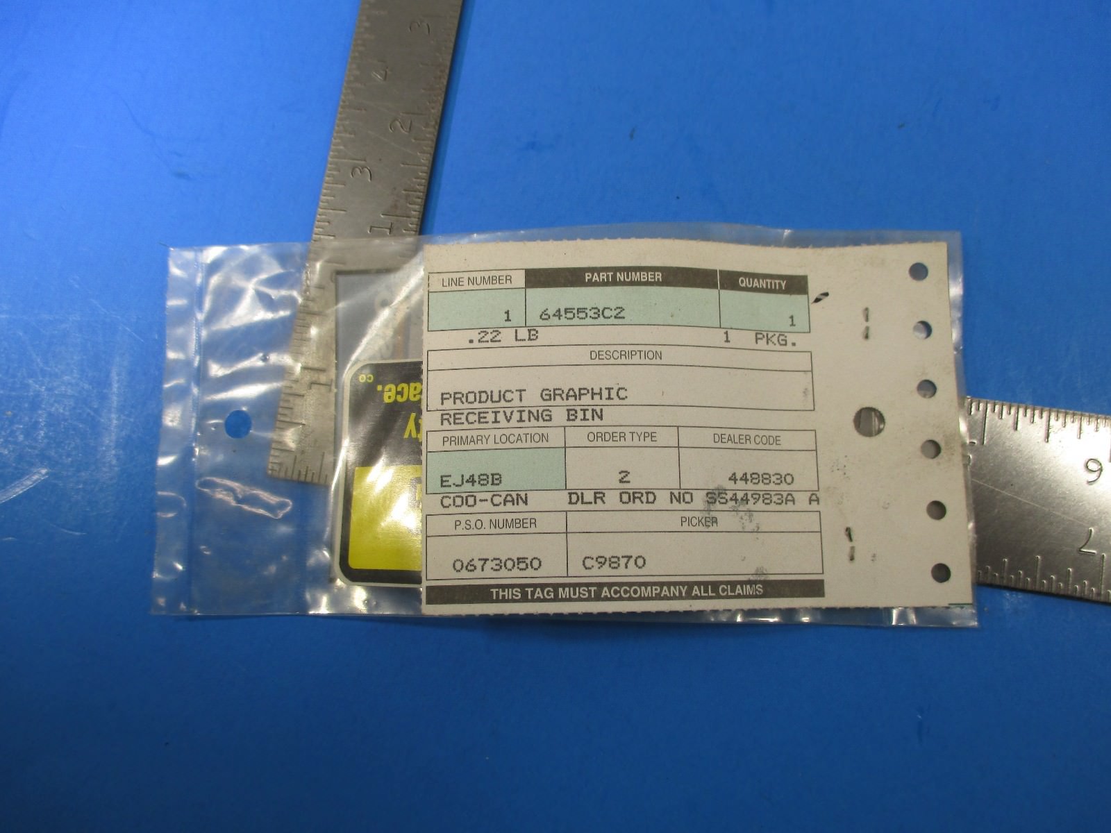 Case Power Drive System Warning Decal Part # 64553C2 NOS New in Package NOS1 B1