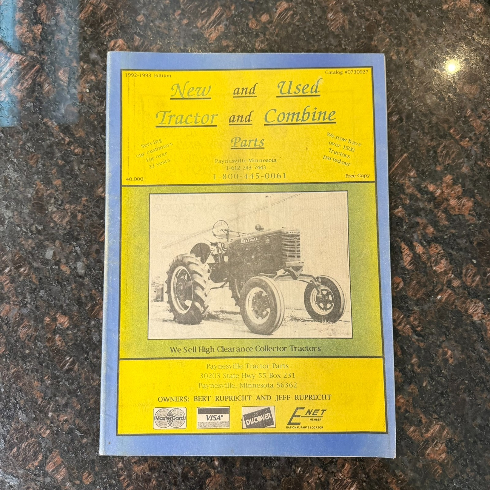 Vintage 1992 1997 Paynesville Tractor Parts Combine Machinery Catalogs MN Mailer