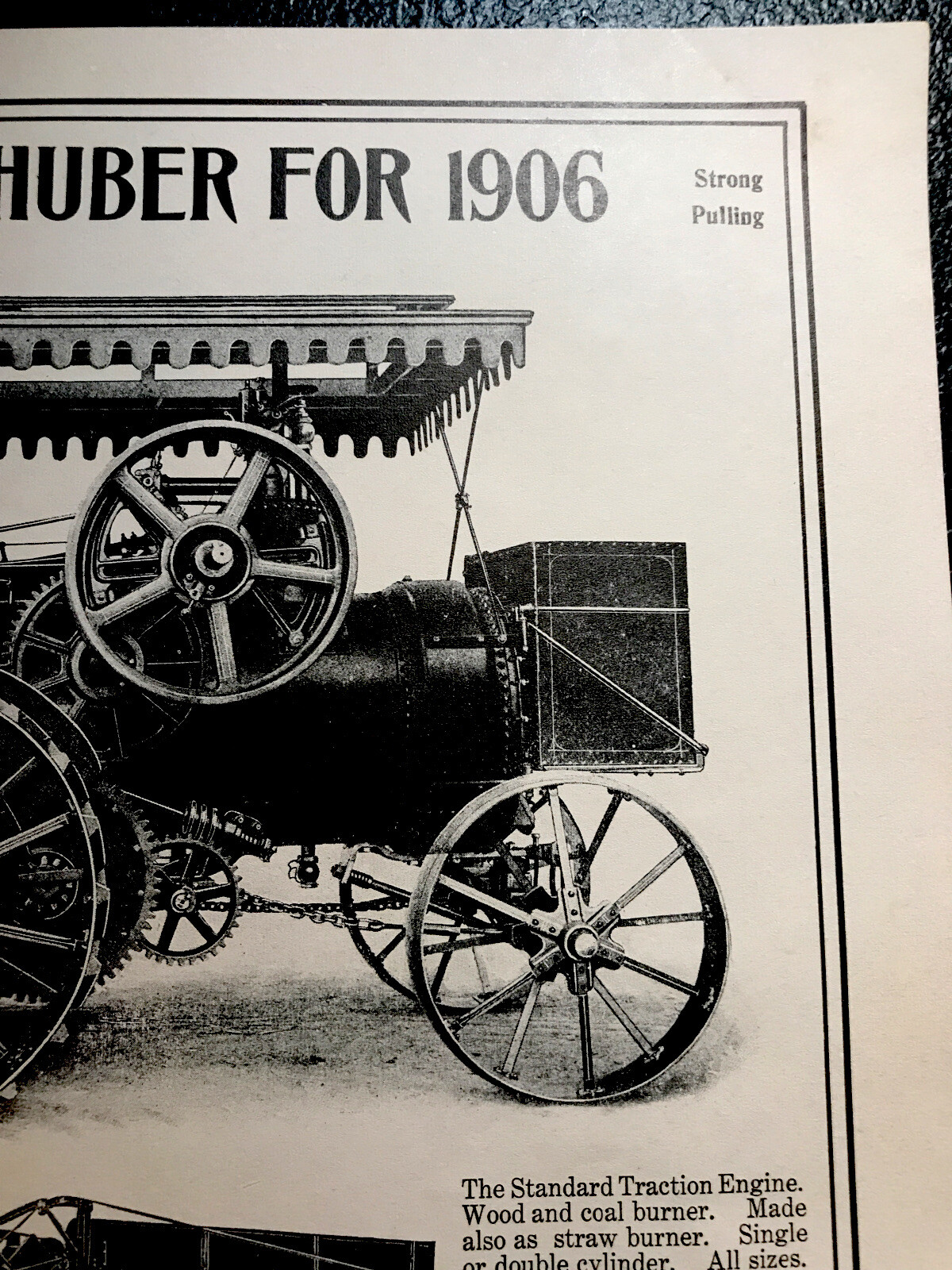 1906 Huber Traction Engine Farm Implements Advertising – Marion – Ohio