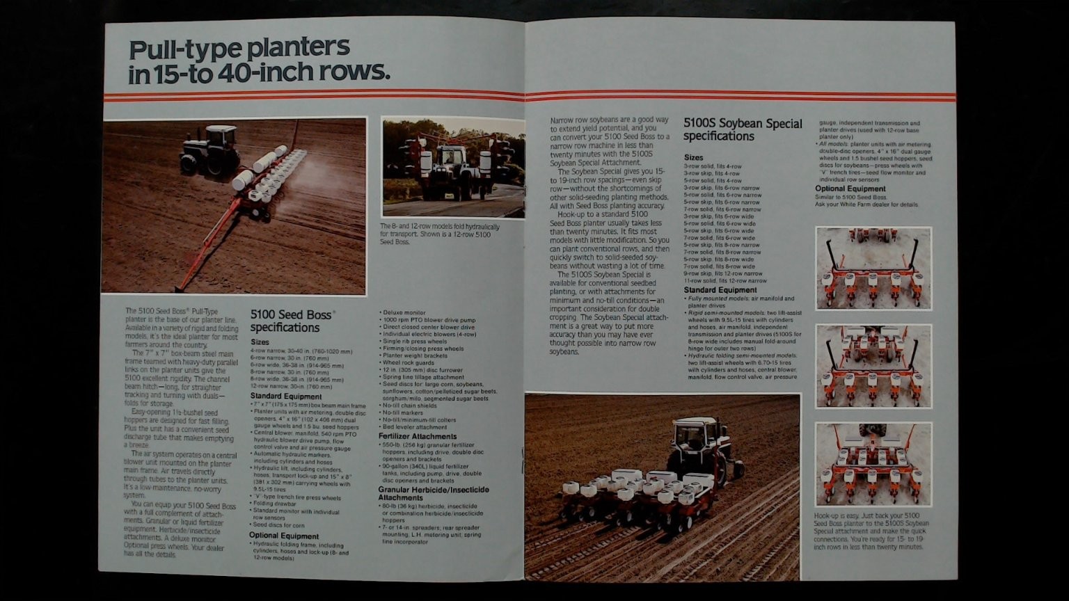 White Farm Equipment Seed Boss Planters Brochure 5100 Series Vintage