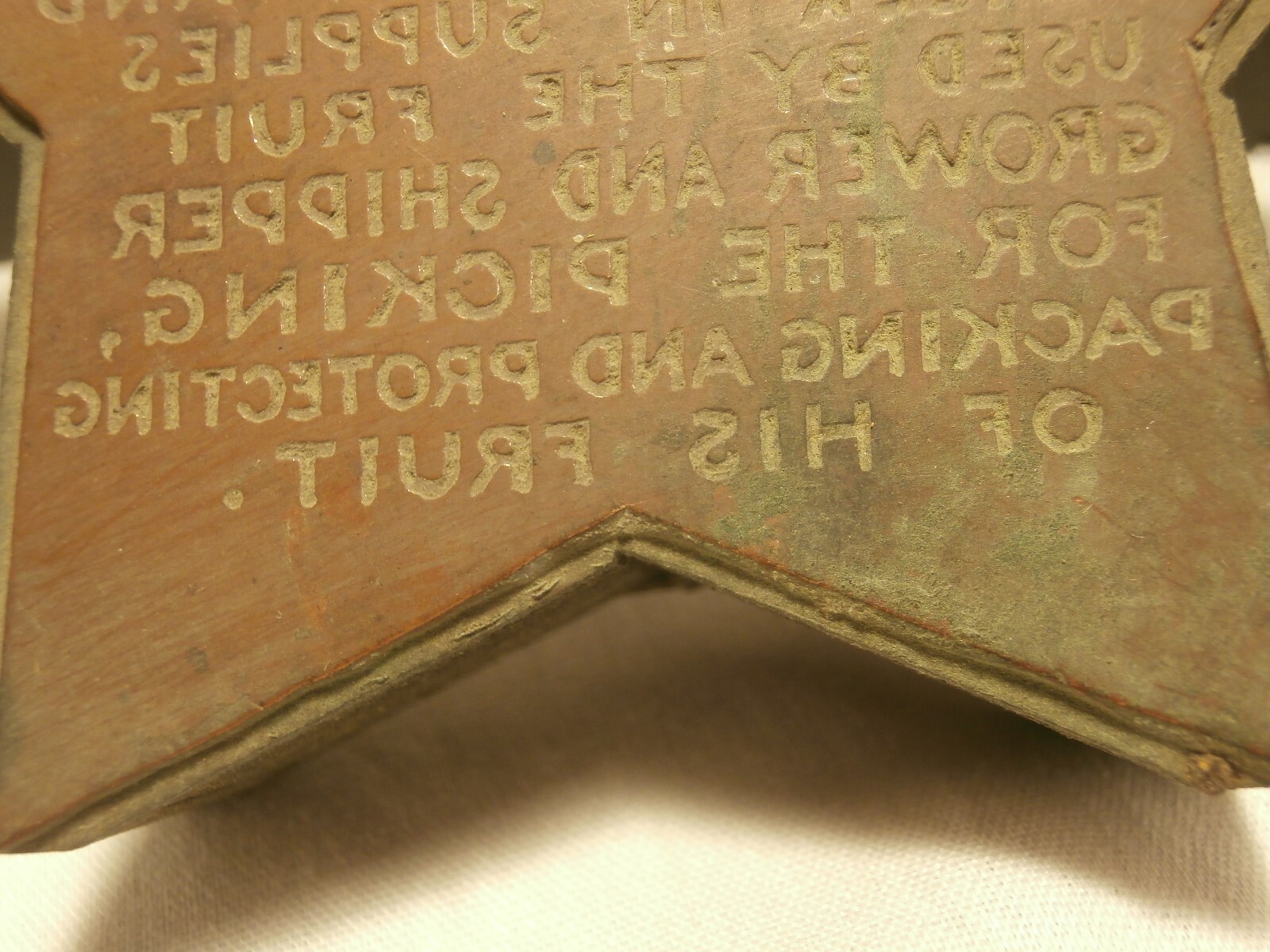 Antique Printers Printing Block G P READ New York Fruit Grower Dealer Supplies