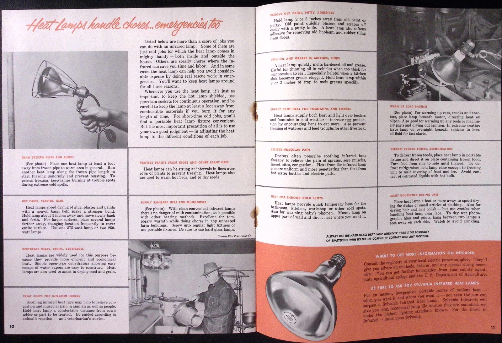 1960s Sylvania Lampa Infrared Heat on Your Farm for Brooding Brochure