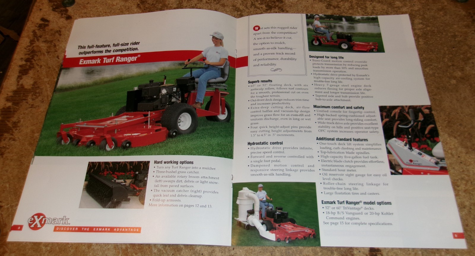 1993 exmark lawn mowers brochure in very good shape used