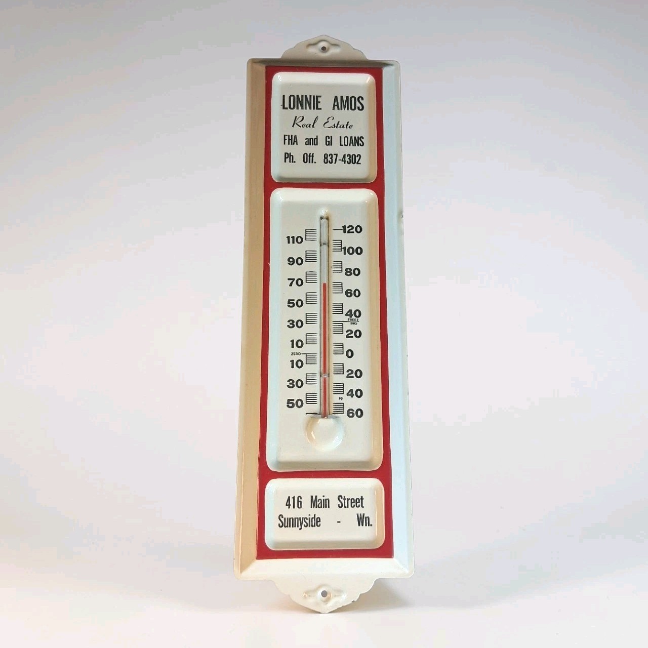 Vintage Advertising Thermometer, Sunnyside Wa.