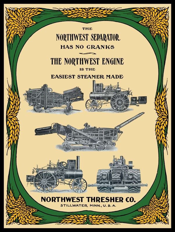 Northwest Thresher Co. of Stillwater Minnesota NEW Metal Sign: 12×16&Prime; Ships Free