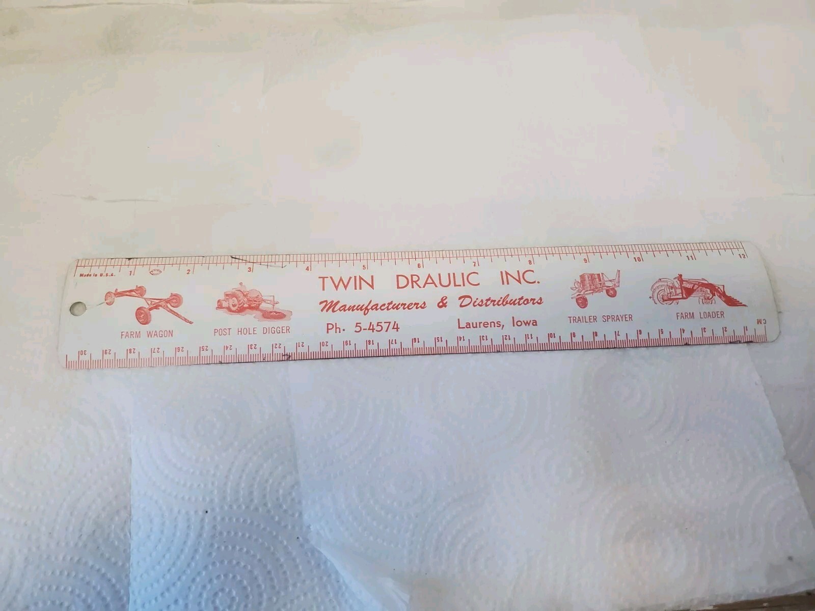 12&Prime; Metal Ruler Twin Draulic Laurens Iowz Farm Wagon Loaded Post Hole Digger