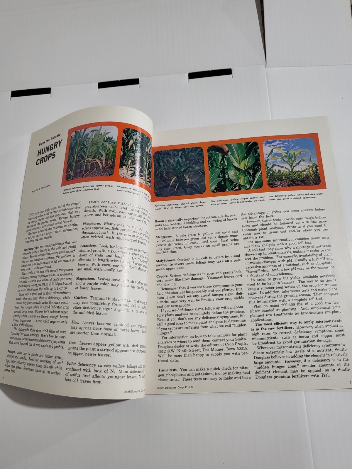 Vintage 1969 Smith-Douglass Guide To Crop Profits BOOKLET IH CASE John Deere