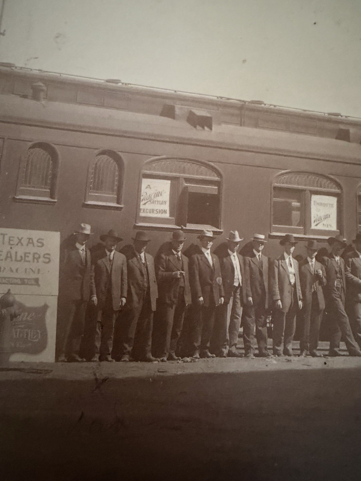 Antique Sattley Excursion Train Photo Texas Farm Machinery Dealers Racine WI