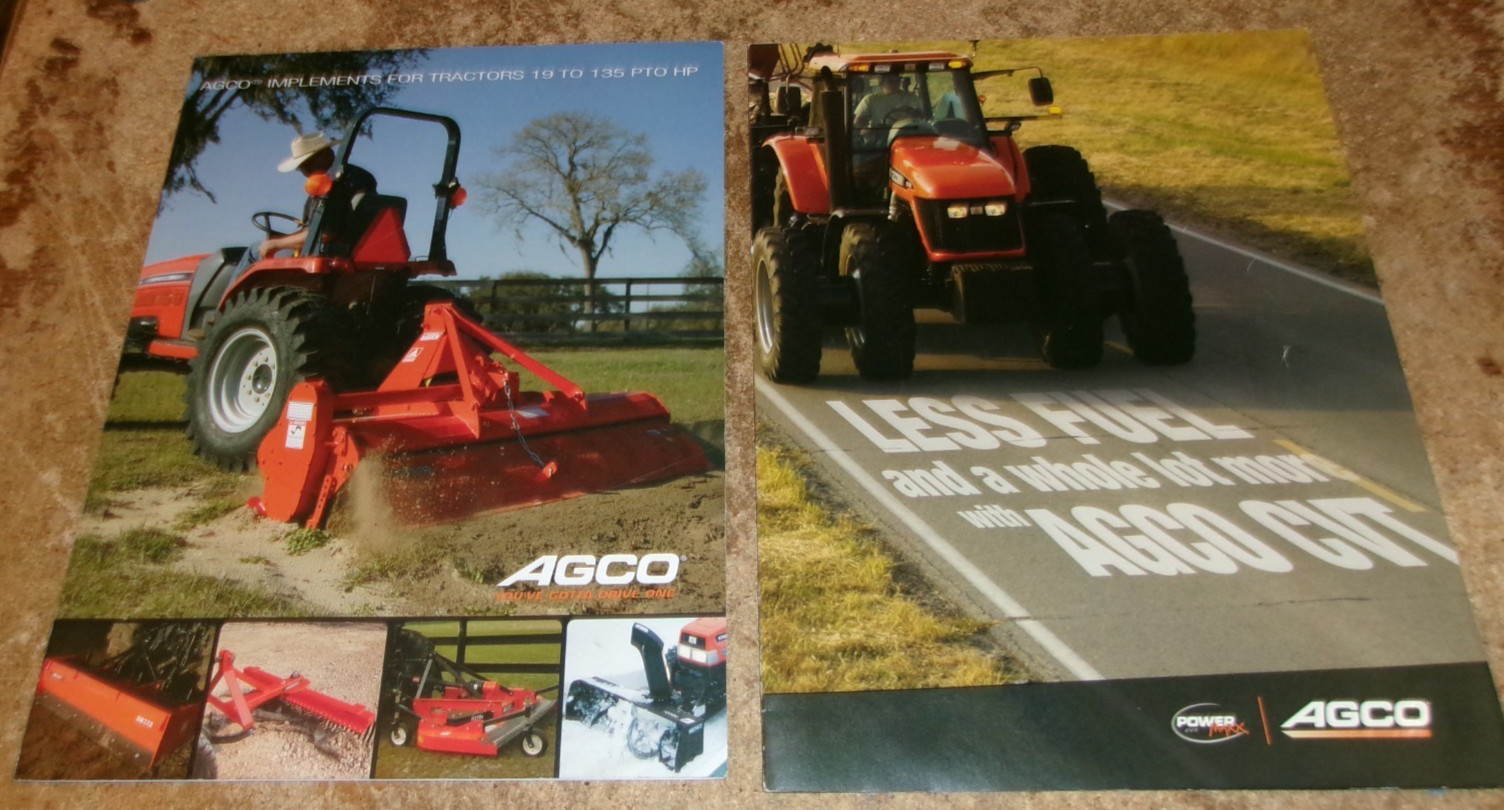 2-lot 2004 agco implements + tractor 3 page brochures in good shape used
