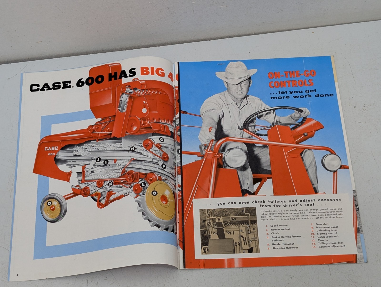 Vintage Case Tractor 600 Combine Dealer Brochure Advertising Book Manual