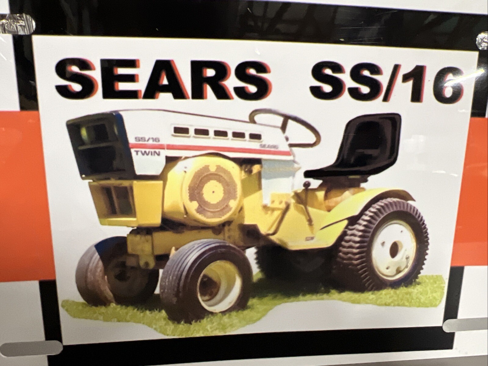 Custom Sears SS/16 Garden Tractor Aluminum License Plate
