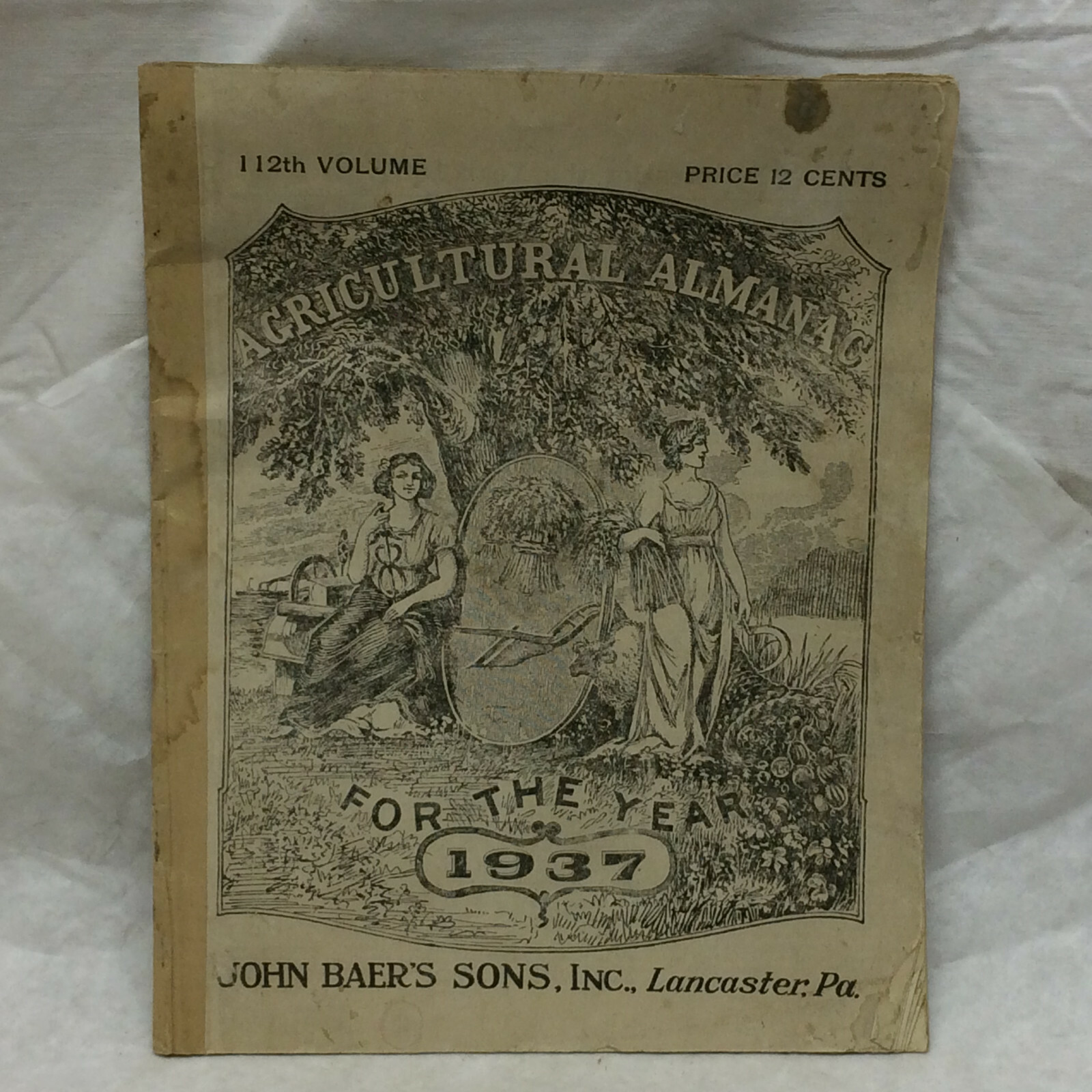 Vintage 1937 John Baer&rsquo;s Sons Lancaster PA Agricultural Almanac