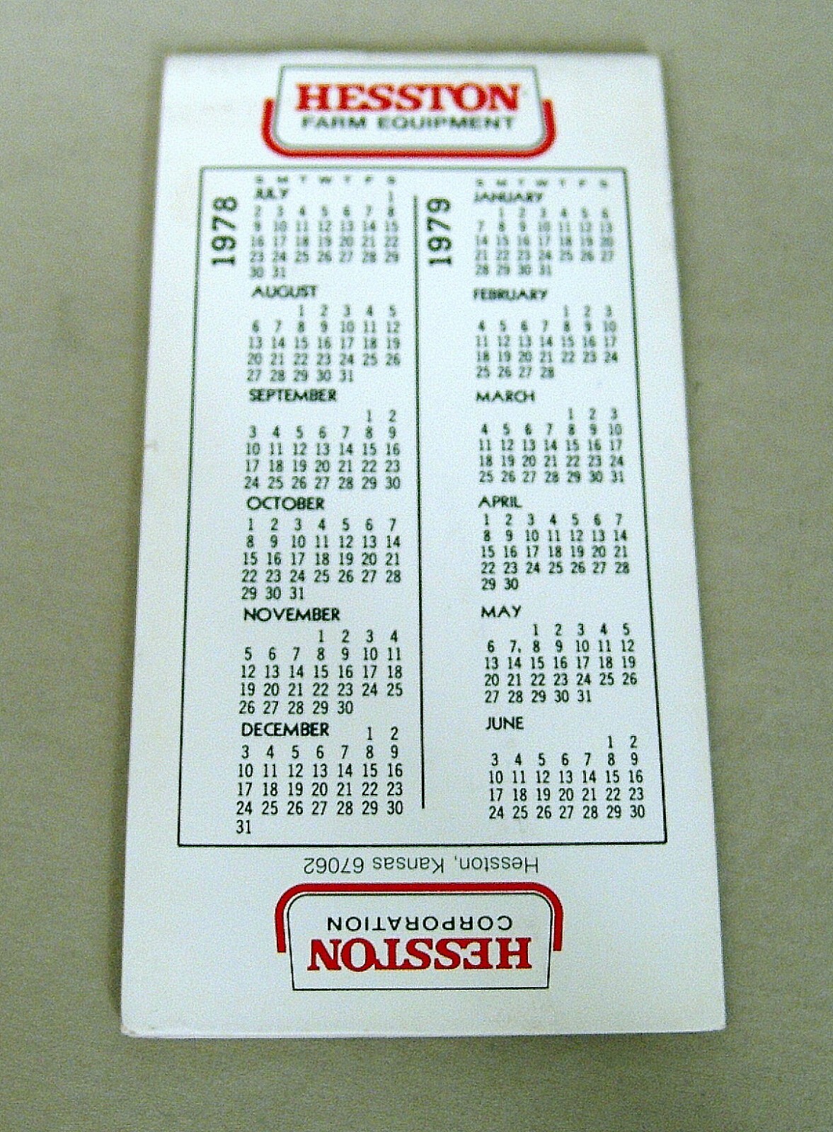 Vintage Hesston Corporation October 1978 Pocket Note Pad – UNUSED!