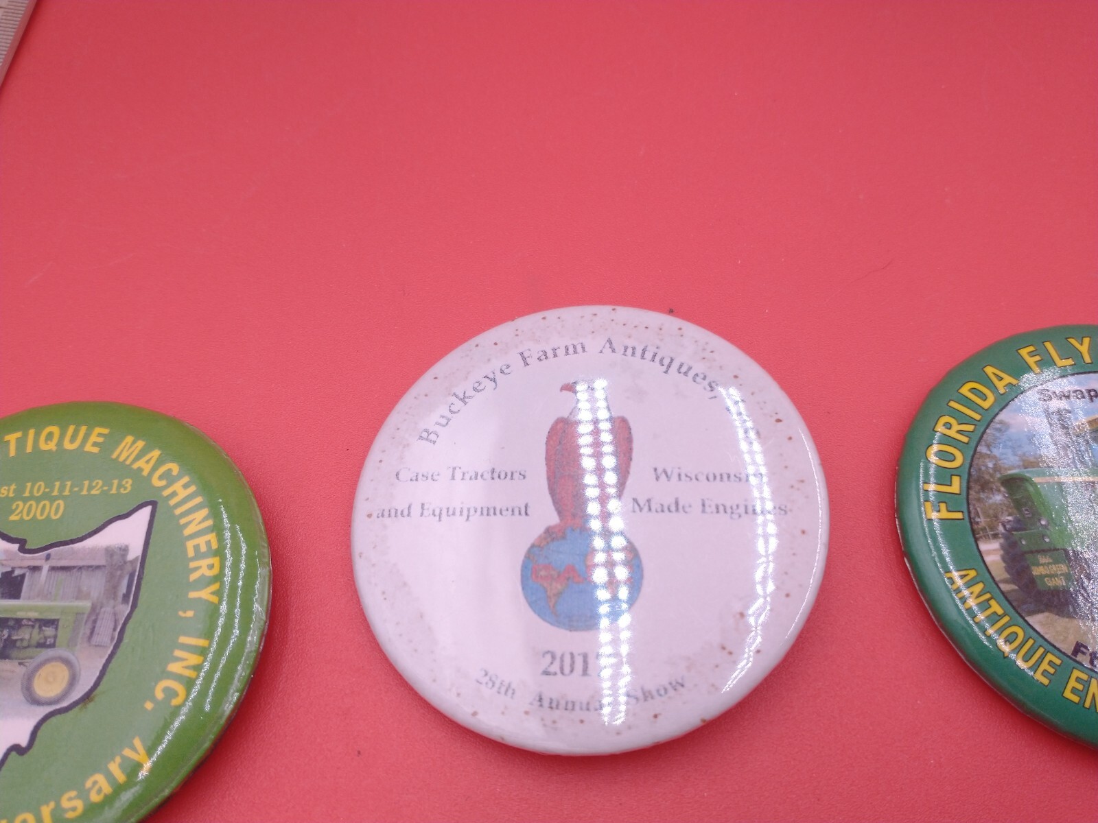 Lot of 6 various pinback buttons. Threshers, antique farm, tractors, Ag #1380