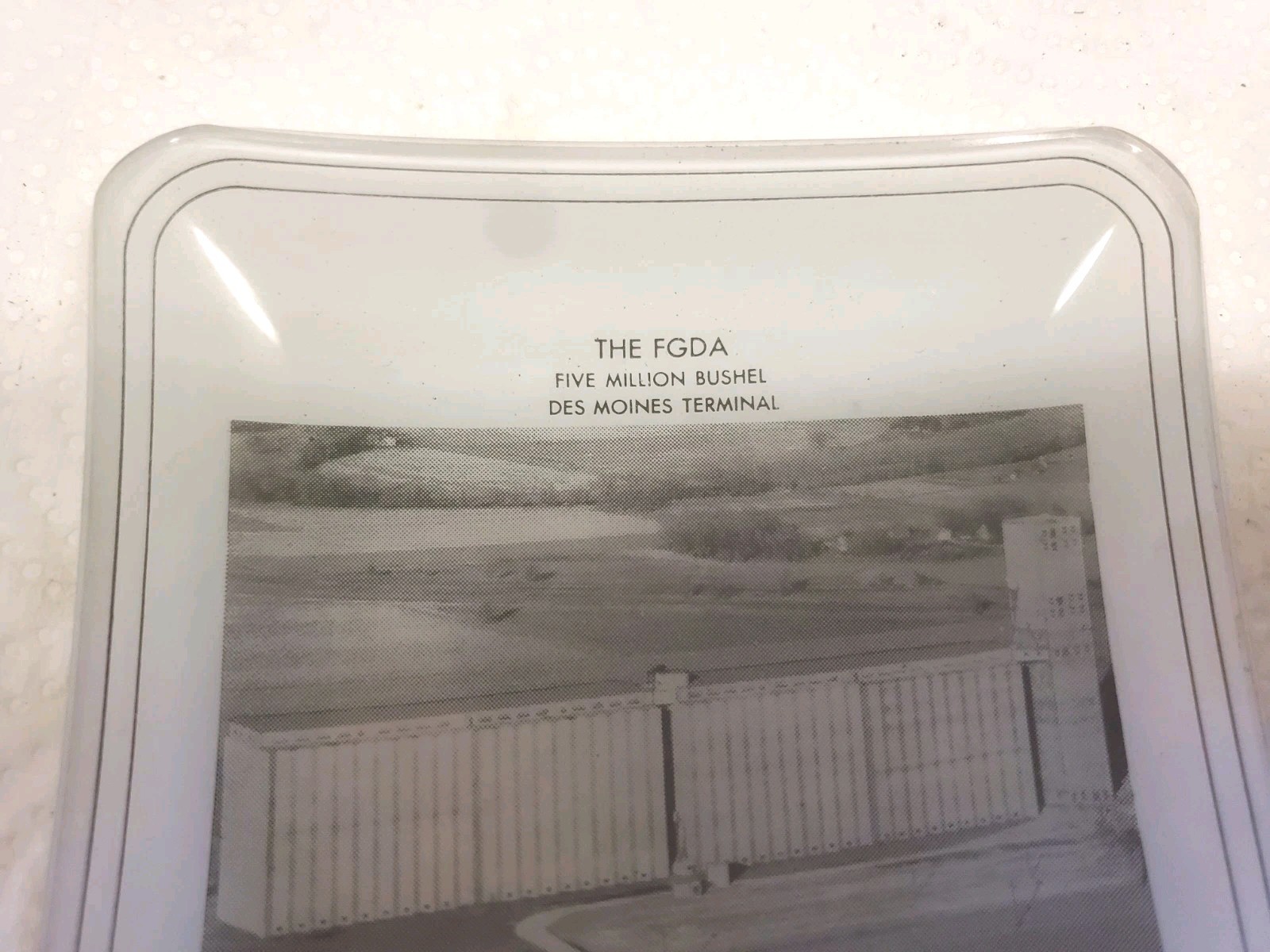 Glass Dish Farmers Grain Dealers Association Of Iowa Des Moines Terminal