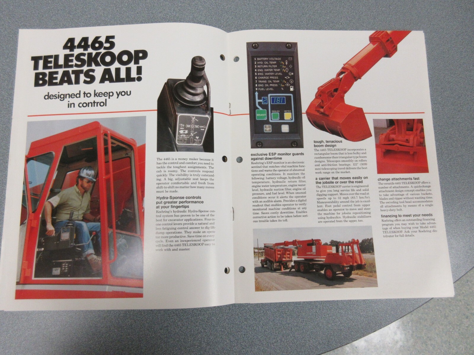 Koehring 4465 Excavator Sales Brochure 10 Page