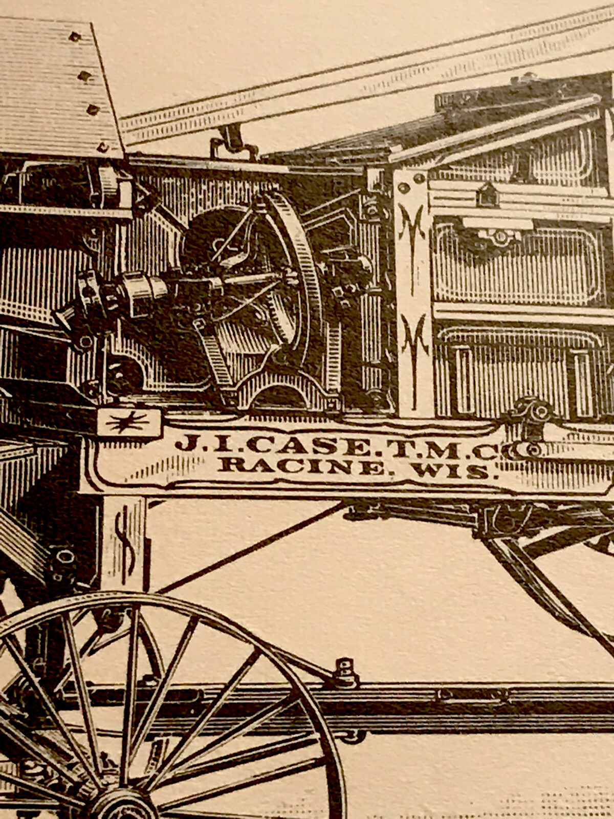 1897 J.I. Case Ironside Agitator Farm Engraving Advertising – Racine – Wisconsin