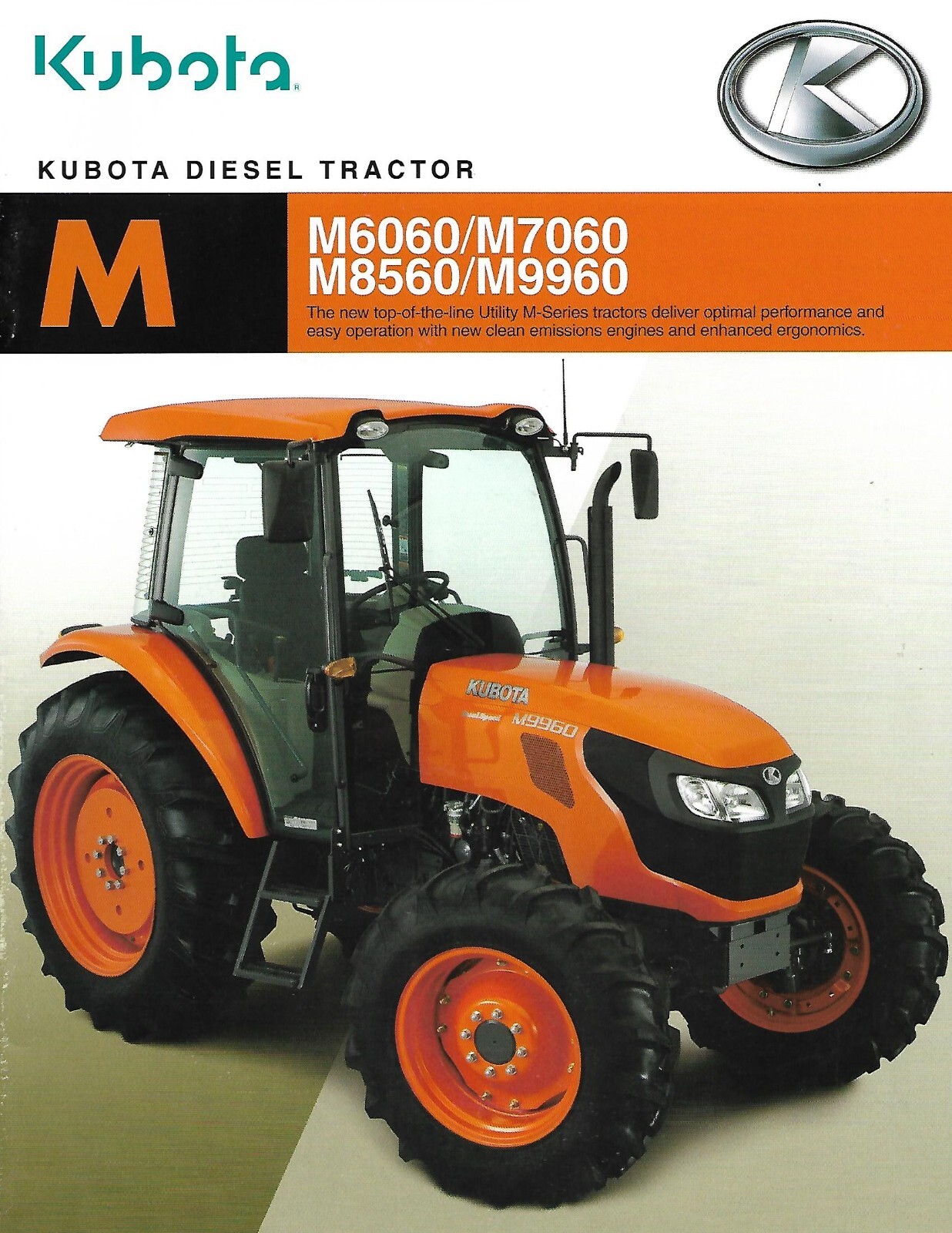 Farm Tractor Brochure – Kubota – M6060 M7060 M8560 M9960 – 2013 (F9013)
