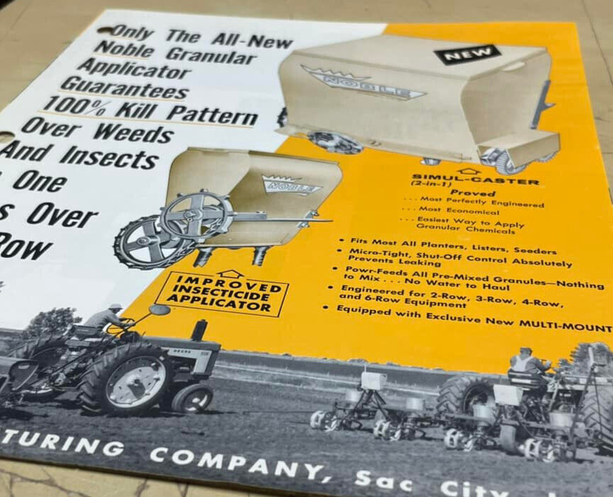 Vtg Original Noble Granular Insecticide Applicator Brochure and Price List Sheet