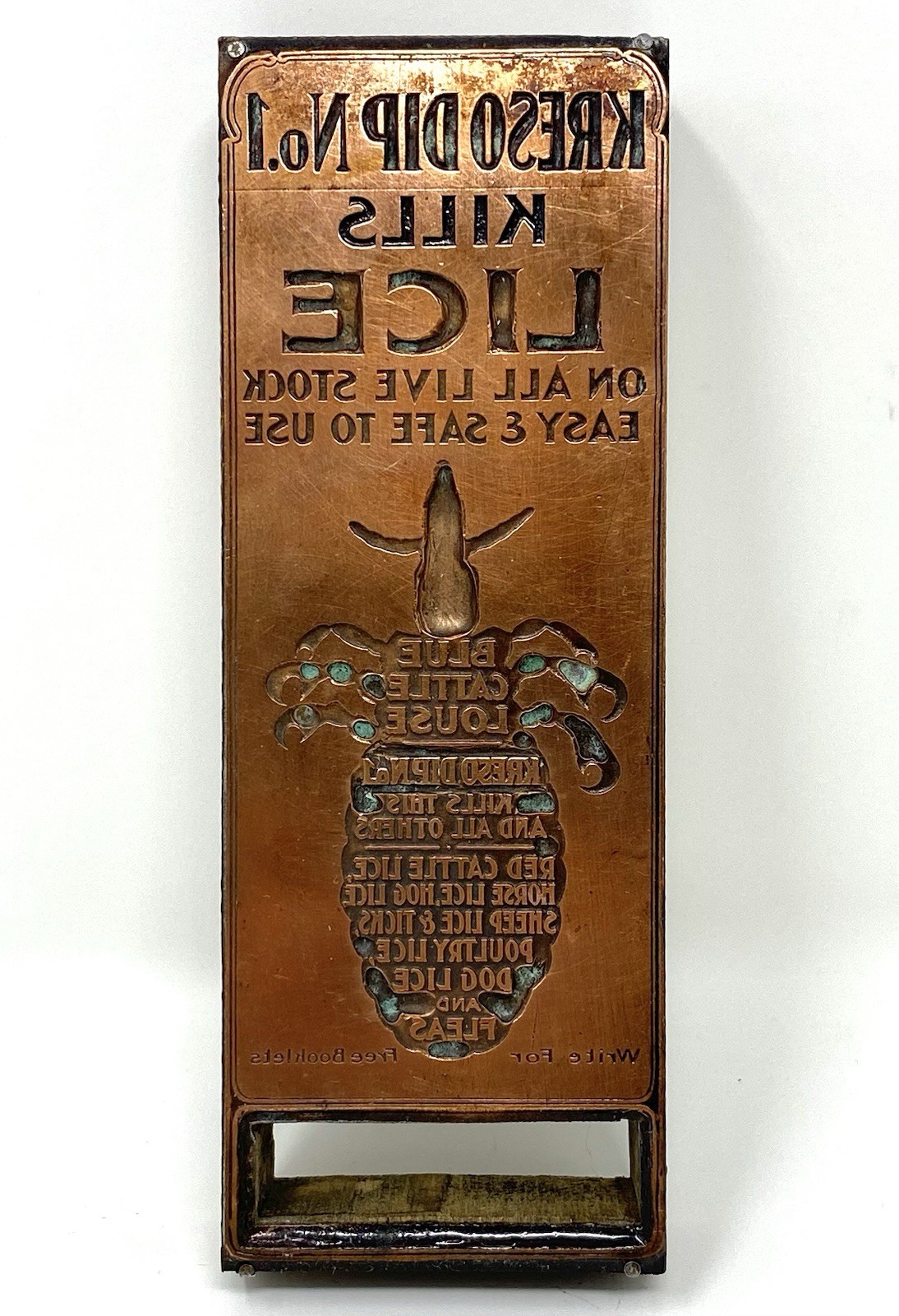 Kreso Dip No.1 Advertising Print Block With Copper Plate Vintage