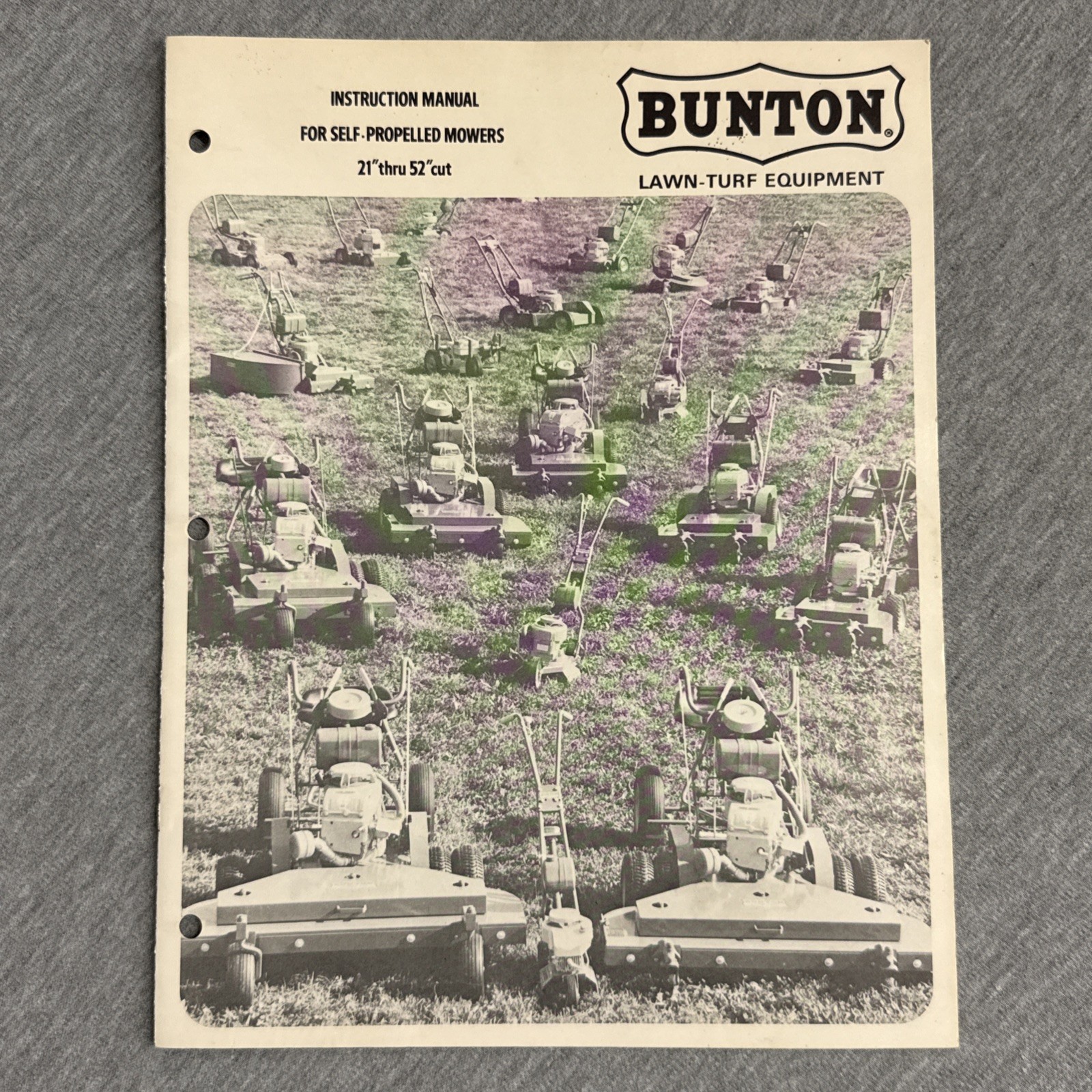 Vintage Bunton Self-Propelled Mowers 21&Prime; thru 52&Prime; Cut Instruction Manual