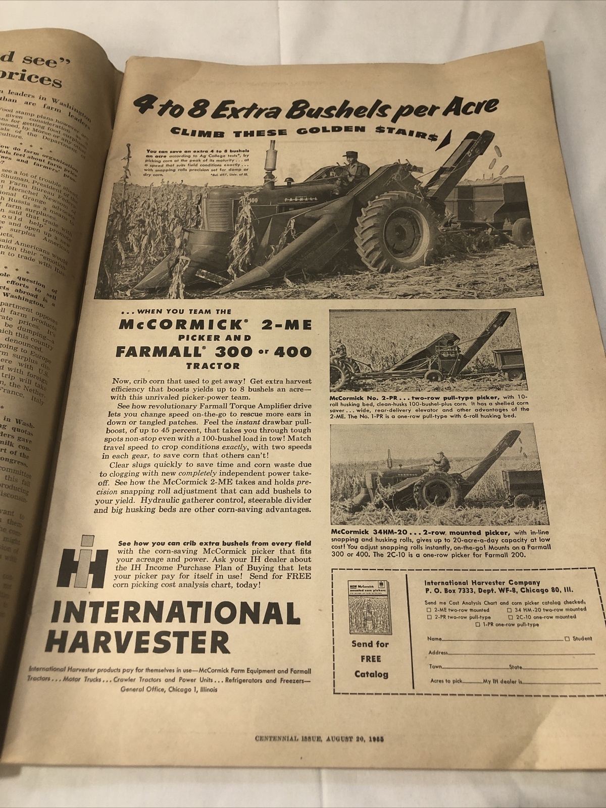 VINTAGE AUGUST 20, 1955 WALLACE FARMER IOWA HOMESTEAD MAGAZINE CENTENNIAL ISSUE