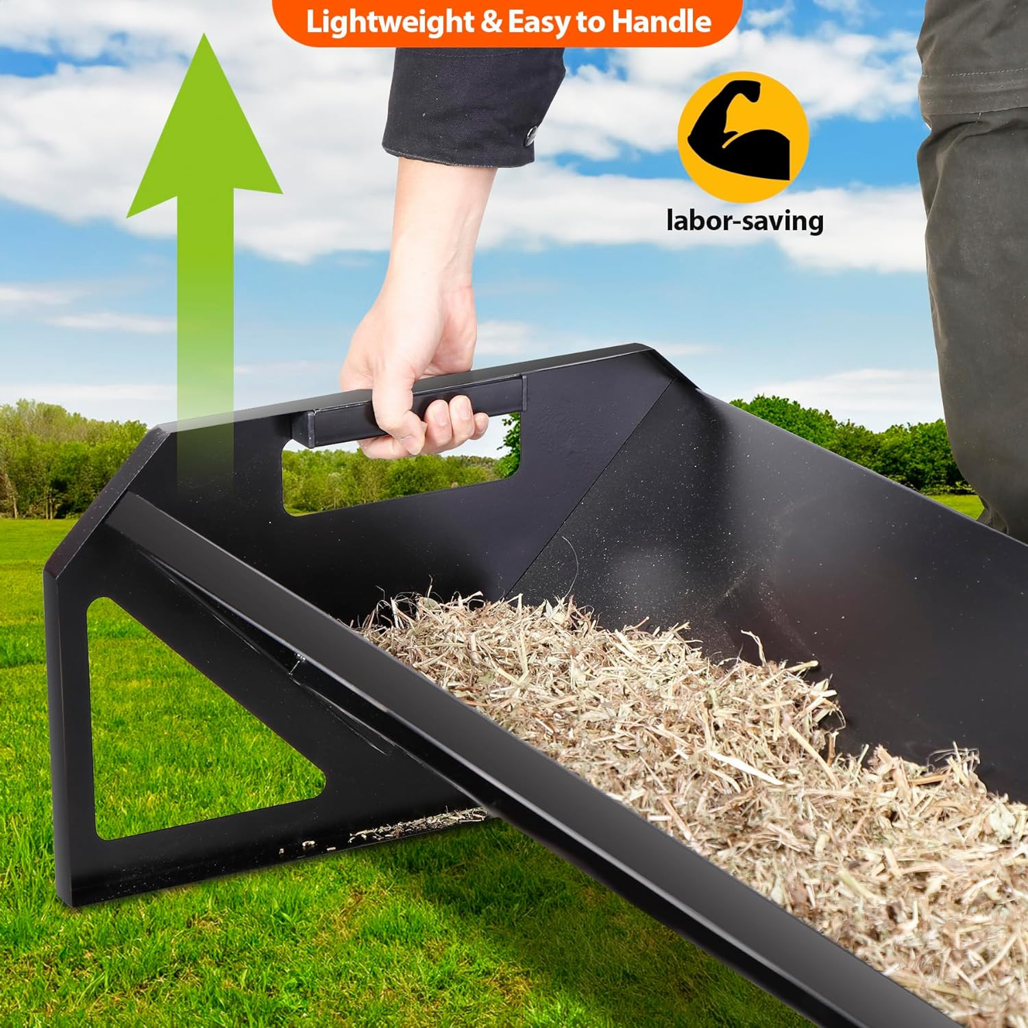 Pasture Feeder 44.2&Prime; Long, Heavy-Duty Large Capacity Livestock Feeder with Deepe