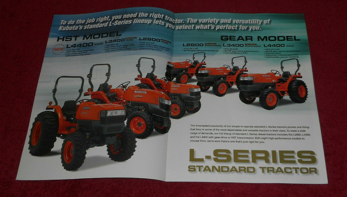 2008 Kubota Diesel Tractors Standard L Series Advertising Brochure