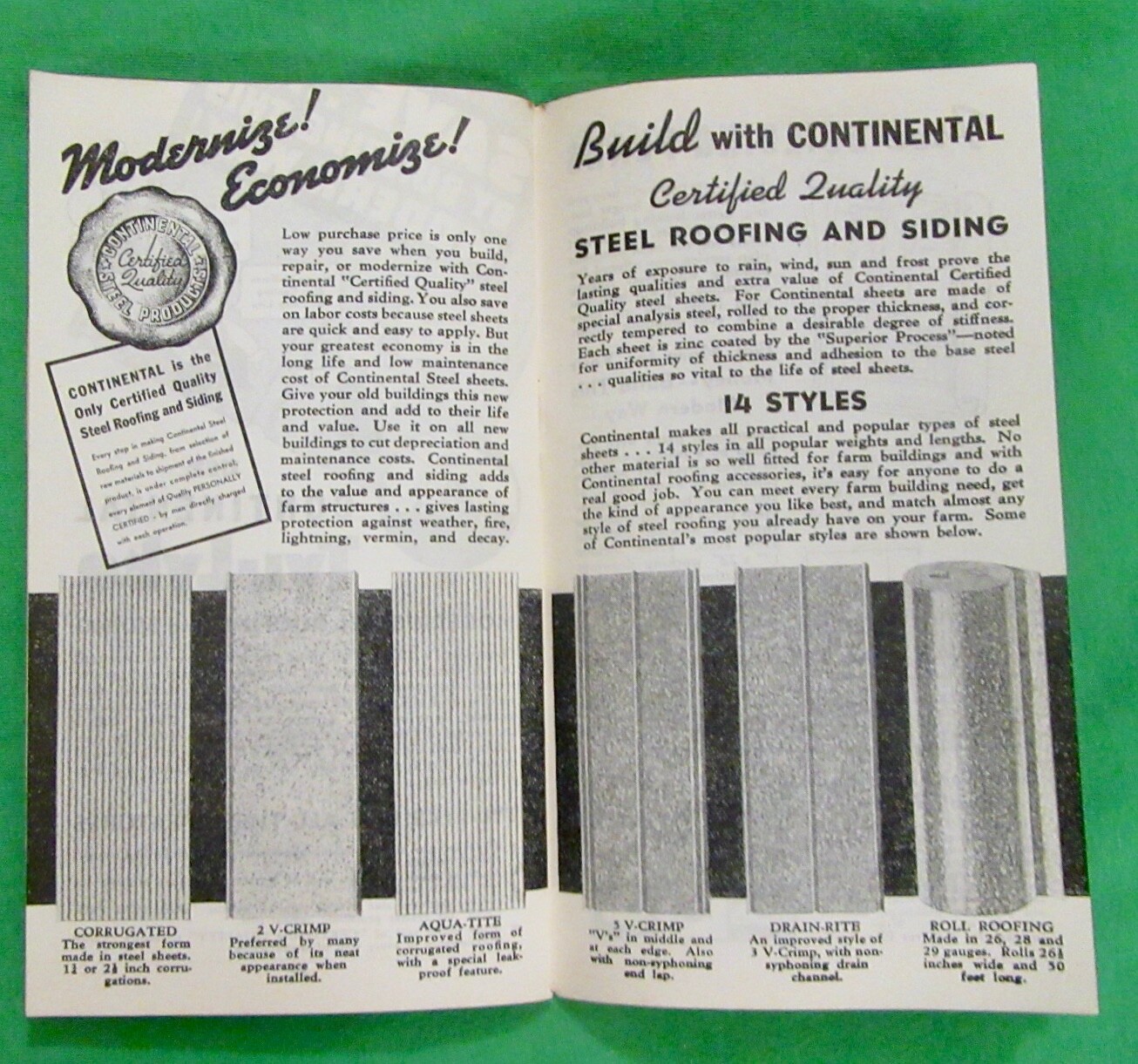 Vintage Continental Steel Corp. Farm & Livestock Record Book (1940)