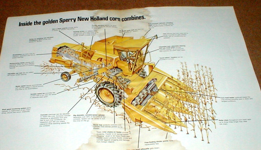 Sperry New Holland Corn Combine 1974 Full Color 16 Page Dealer Brochure